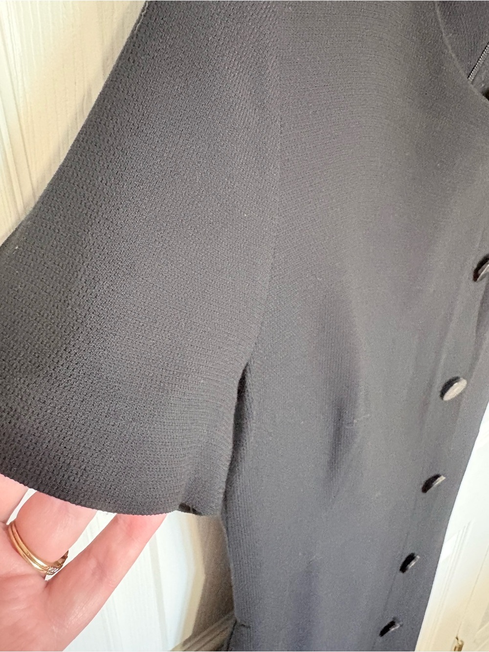 Massimo Dutti Black Midi Dress Size 4 Tailored Minimalist Quiet Luxury Workwear - Picture 6 of 11